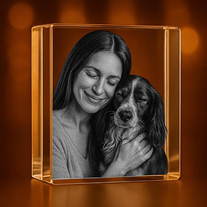 Personalized Pet 3D Engraved Crystal Keepsake – Custom Pet Photo & Text (XL Rectangle 4 * 6 * 3 inches) - Image 4