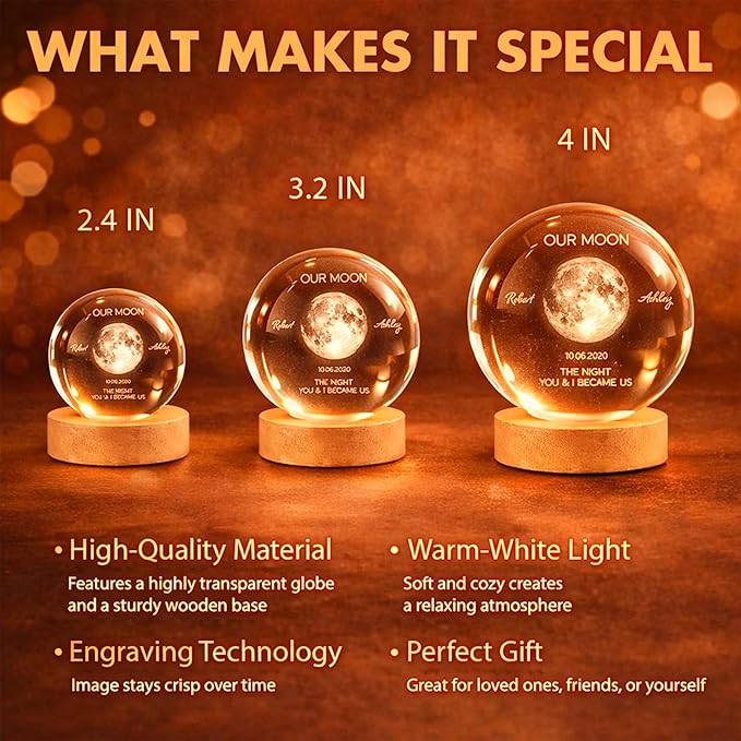 Personalized Pet Photo Crystal Ball Light, Custom 3D Engraved Dog Cat Portrait Crystal Globe Lamp with LED Wooden Base, Pets Memorial Gift, Pet Loss Remembrance Keepsake for Dog Lovers, P2 - Image 6